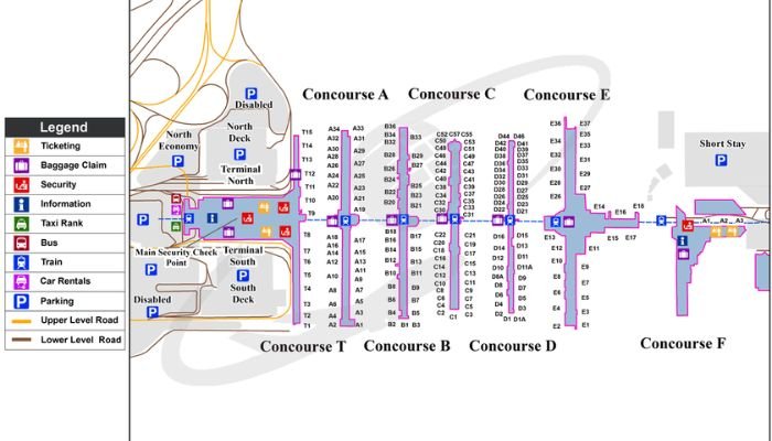 Atlanta Airport Smoking Area Exact Location Map Policies