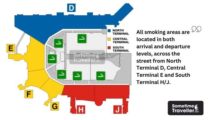 Smoking Areas Miami International Airport MIA with Map