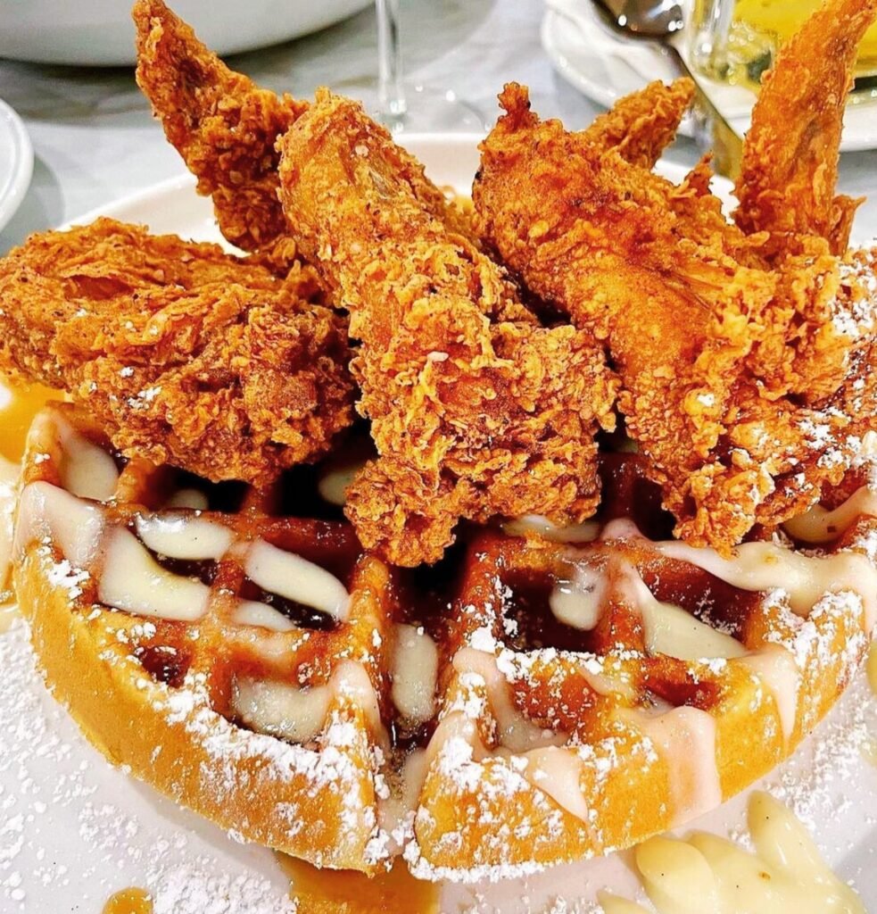 Cinnabon Chicken N Waffles Brunch at Toast On Lenox Atlanta Image from Instagram