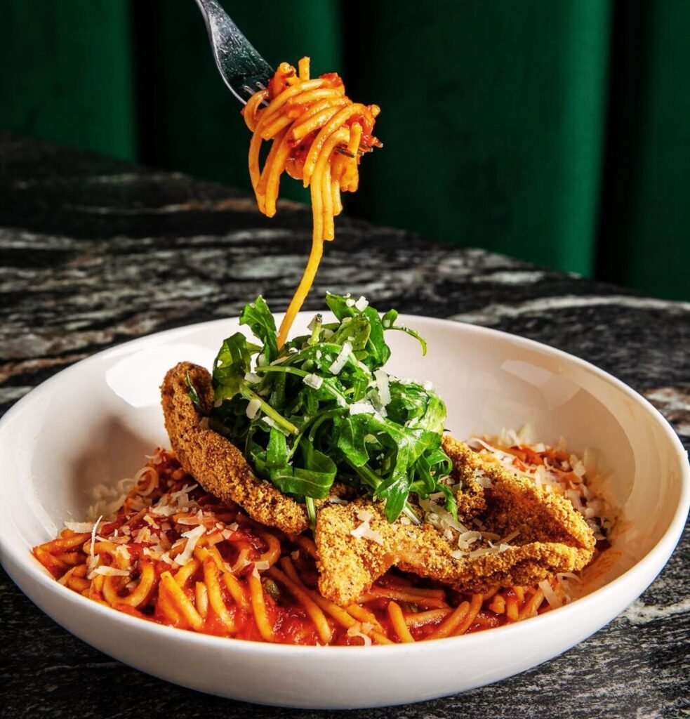 Fish and Spaghetti Brunch at Breakfast At Barney's Atlanta Image from Insta