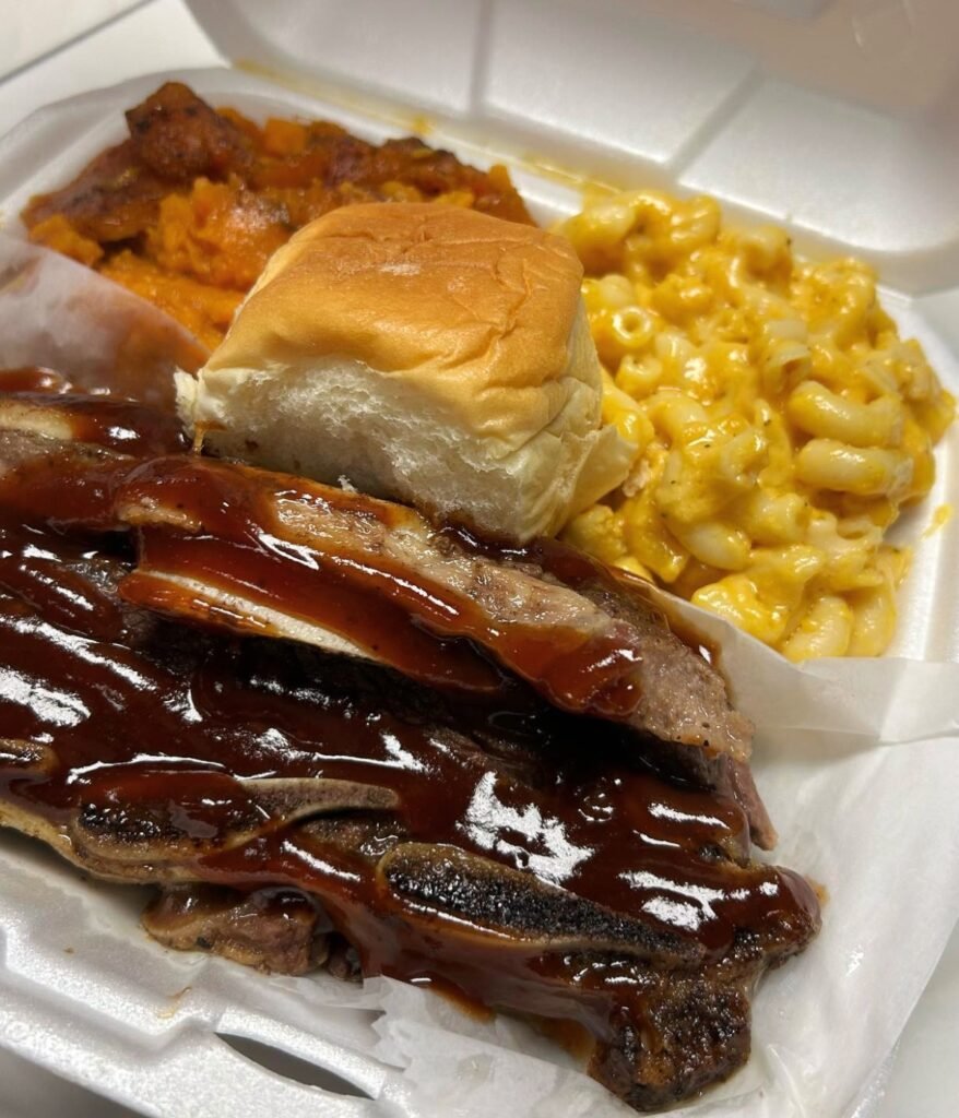 Bbq beef short ribs with Mac and yams at Crafty Soul in Philadelphia PA Image from Facebook